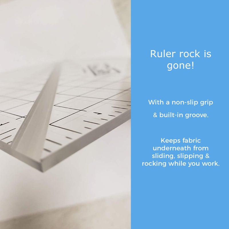 Bloc Loc Half Square Triangle Multiple-Sized 6-1/2"" Quilting Ruler with Grid Lines - Image 4